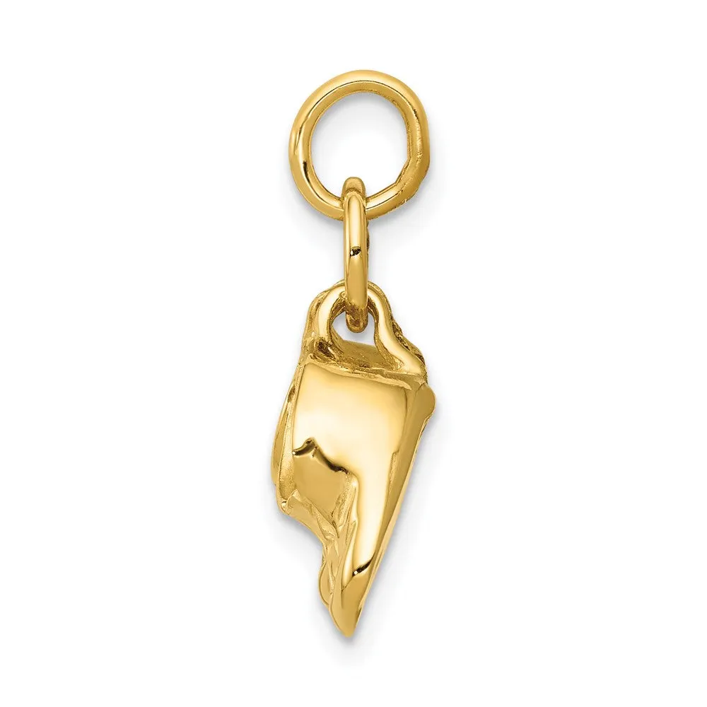 14K 3D Moveable Polished Baby Shoes Charm