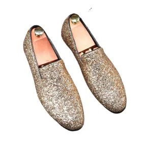 Beanie shoes men's one foot lazy loafers British set toe scalp shoes sequin personality men's shoes plus-size shoes