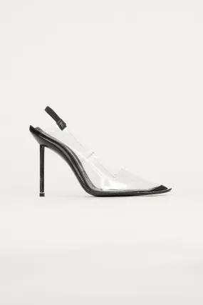 Black & Clear PVC Slingback Heel