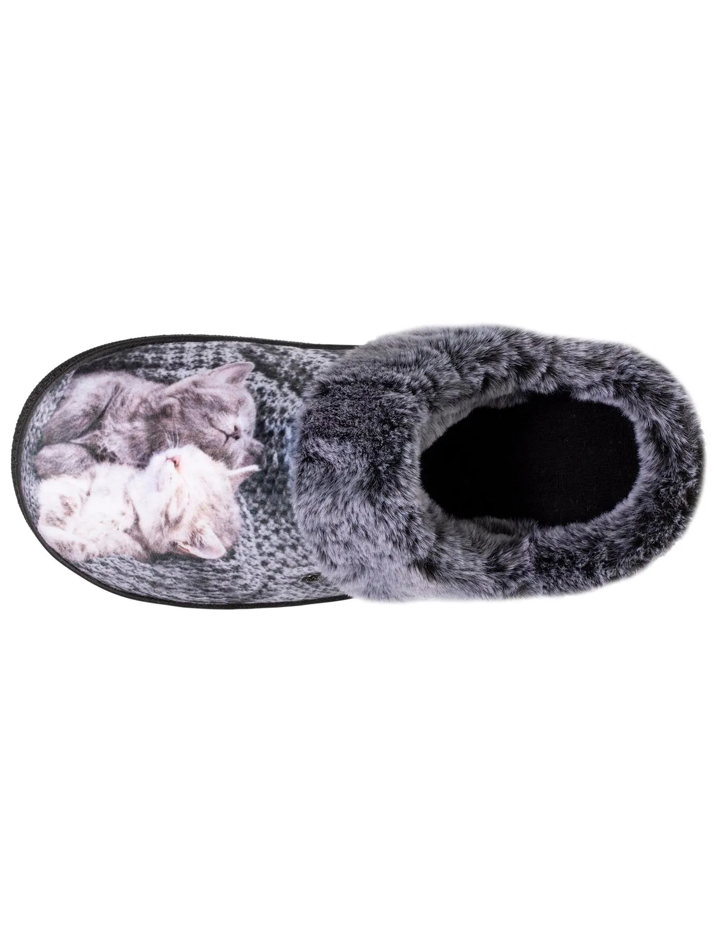 Chaussons mules bouncy Femme Gris chats
