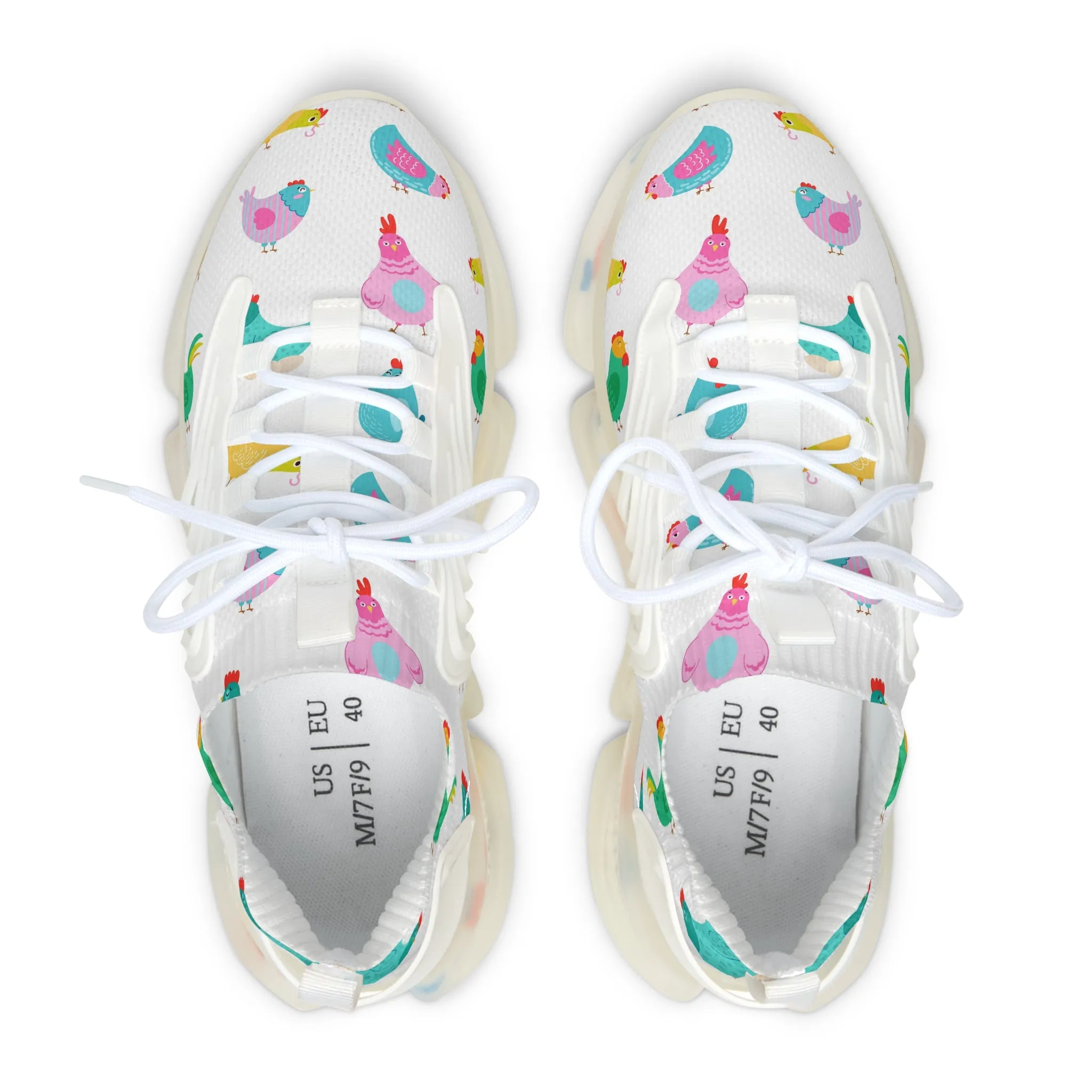 Colorful Chickens Women's Mesh Sneakers