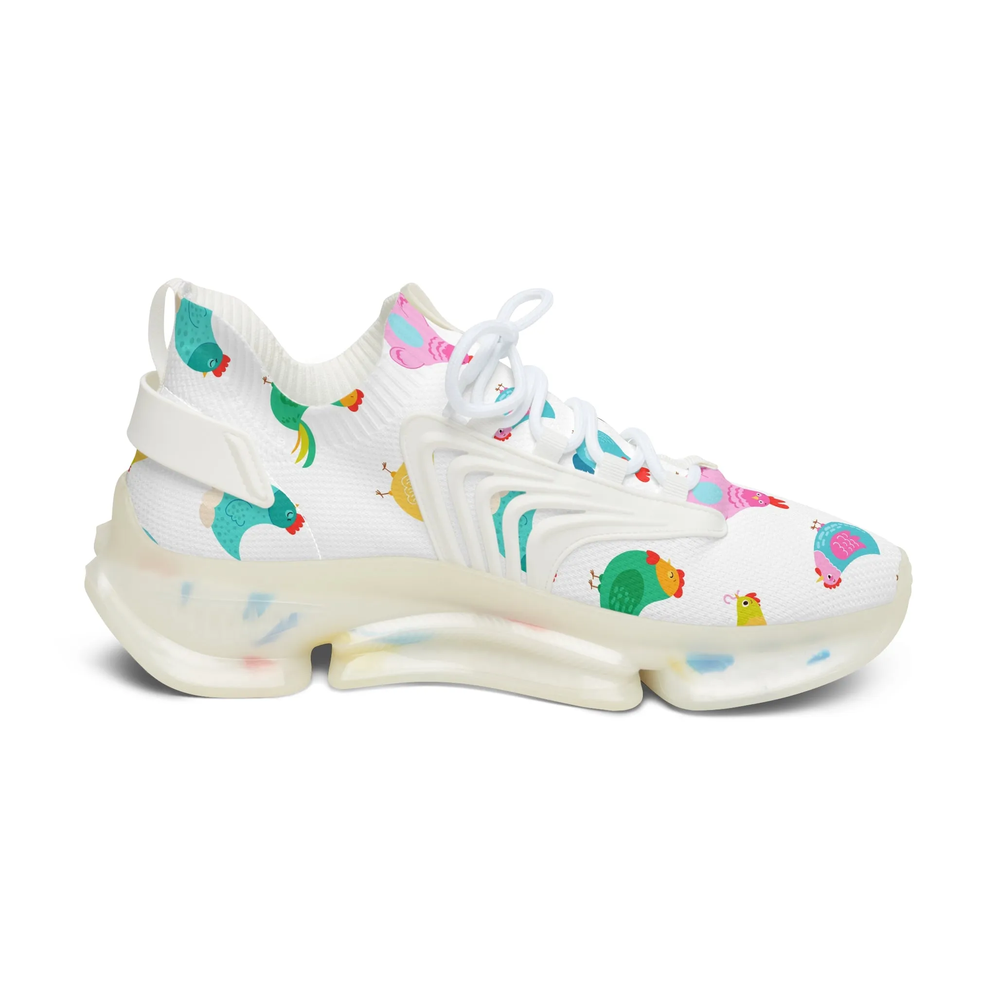 Colorful Chickens Women's Mesh Sneakers