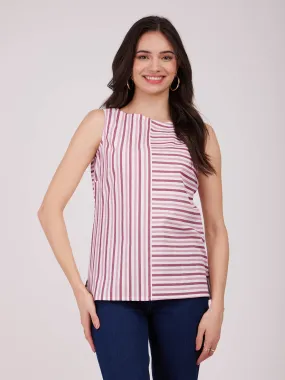 Cotton Striped Top - Pink