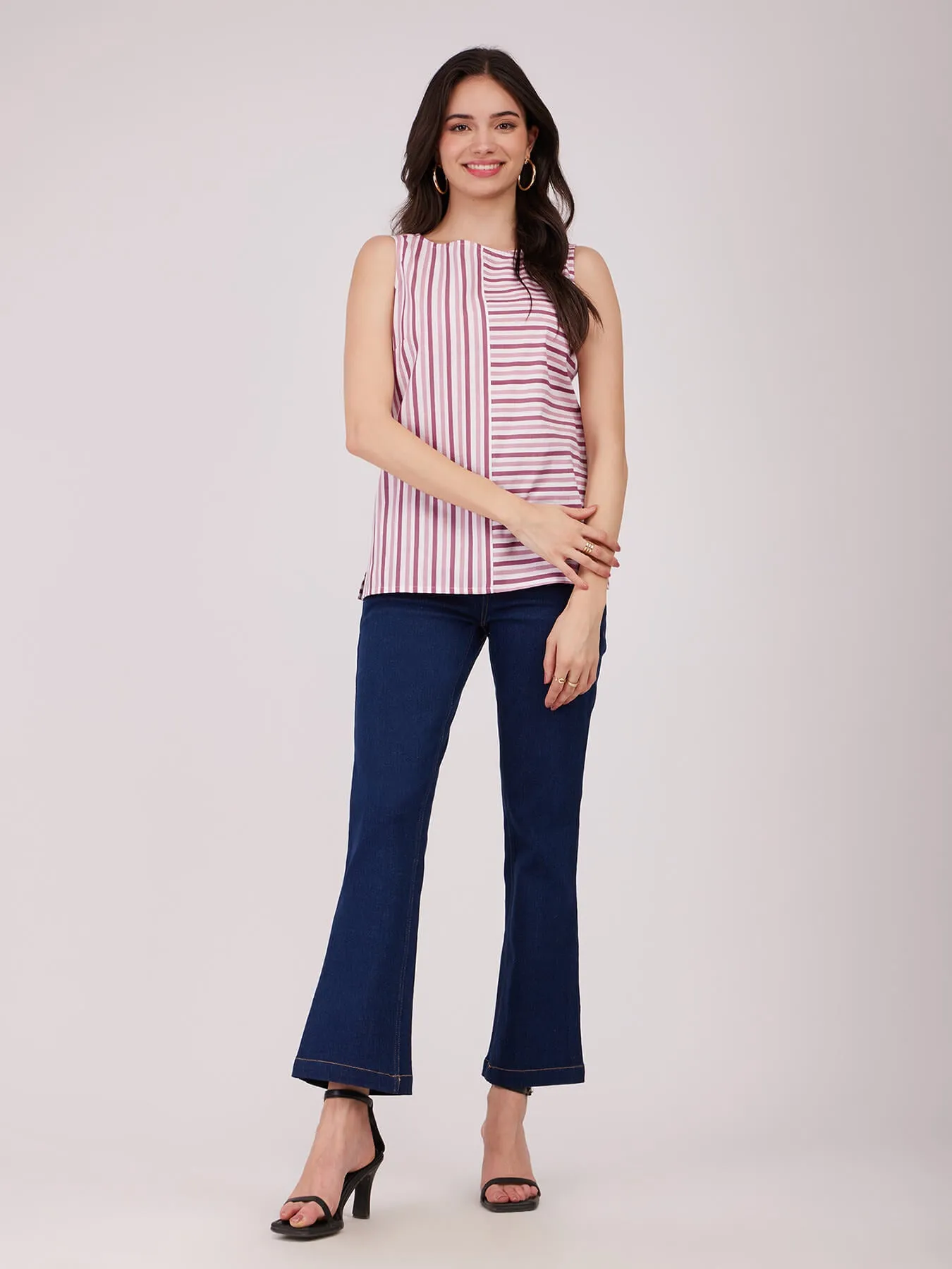 Cotton Striped Top - Pink