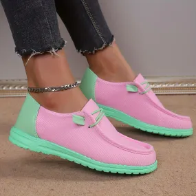 Dames zomer loafer-modieuze slip-on schoenen met contrastkleuren