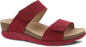 Dansko Women's Maddy Wedge Sandals- Red Milled Nubuck
