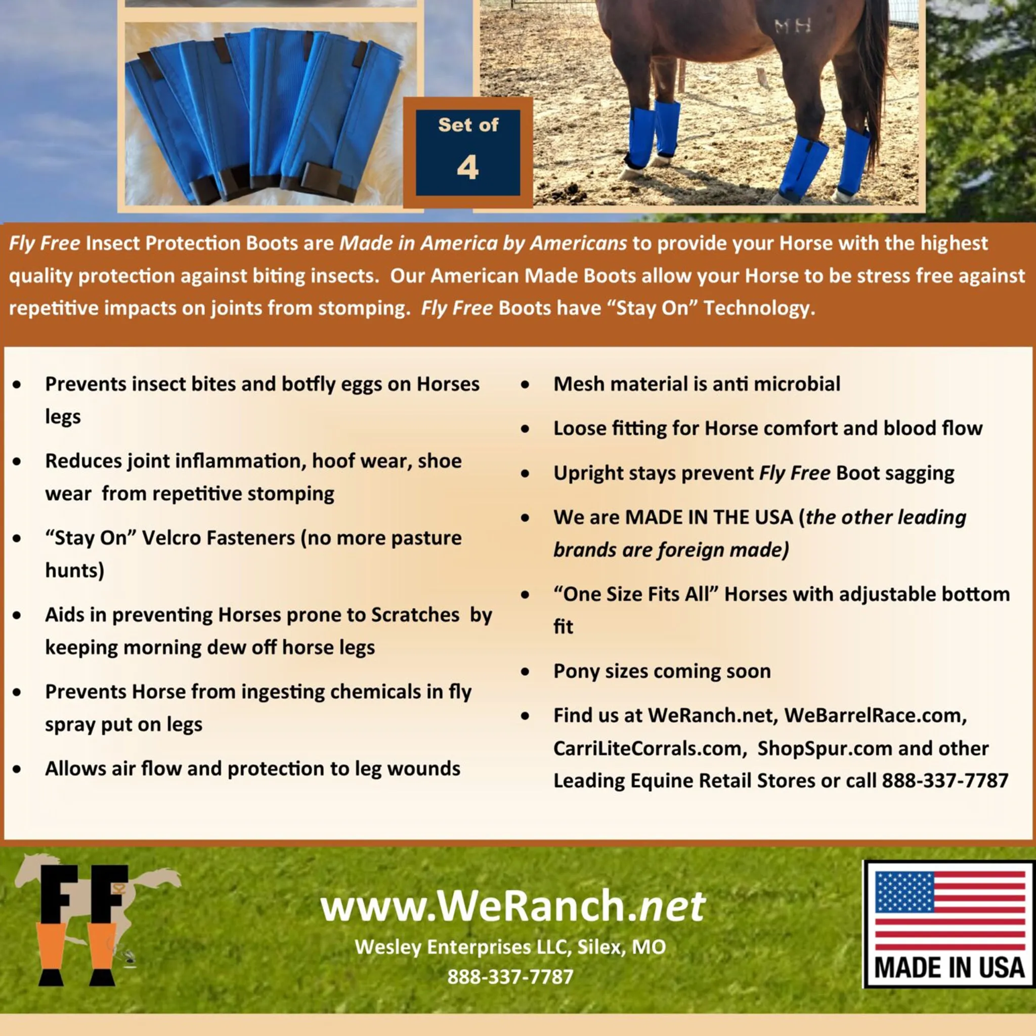 Fly Free Insect Protection Boots - BLUE