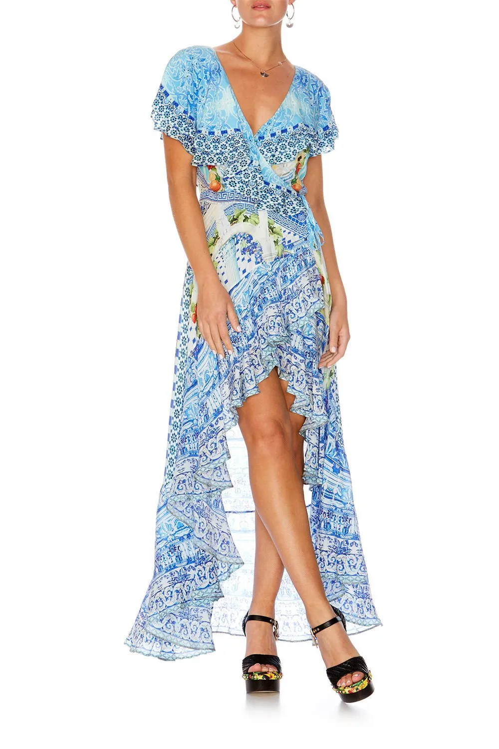 FRILL SLEEVE LONG DRESS A NIGHT TO REMEMBER