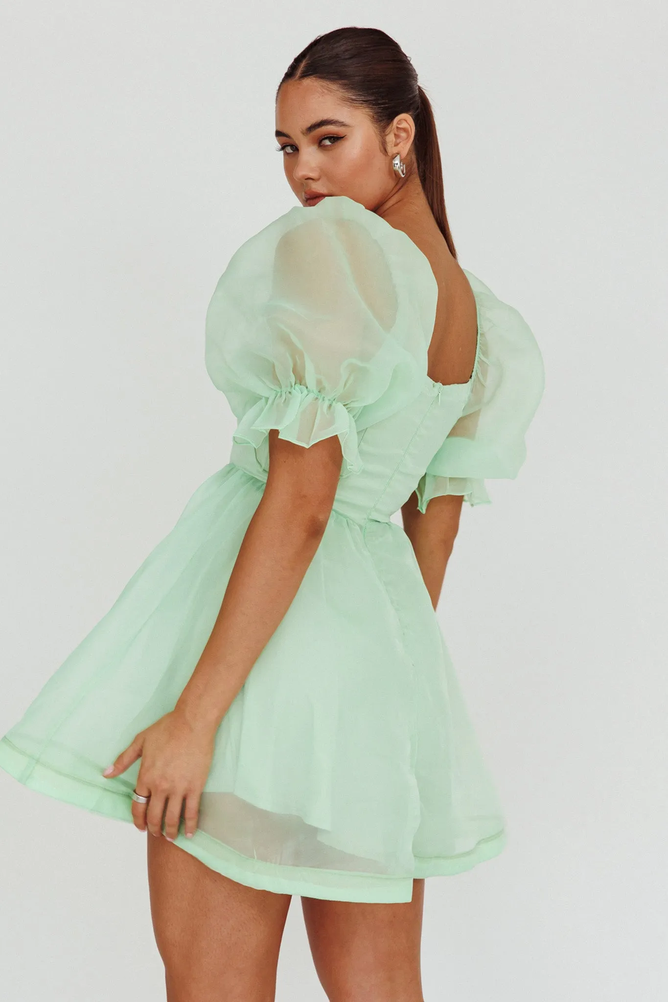 I've Got Sunshine Puff Sleeve Mini Dress Mint