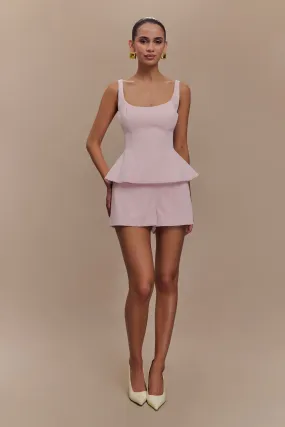 Korrie Suiting Peplum Top - Powder Pink