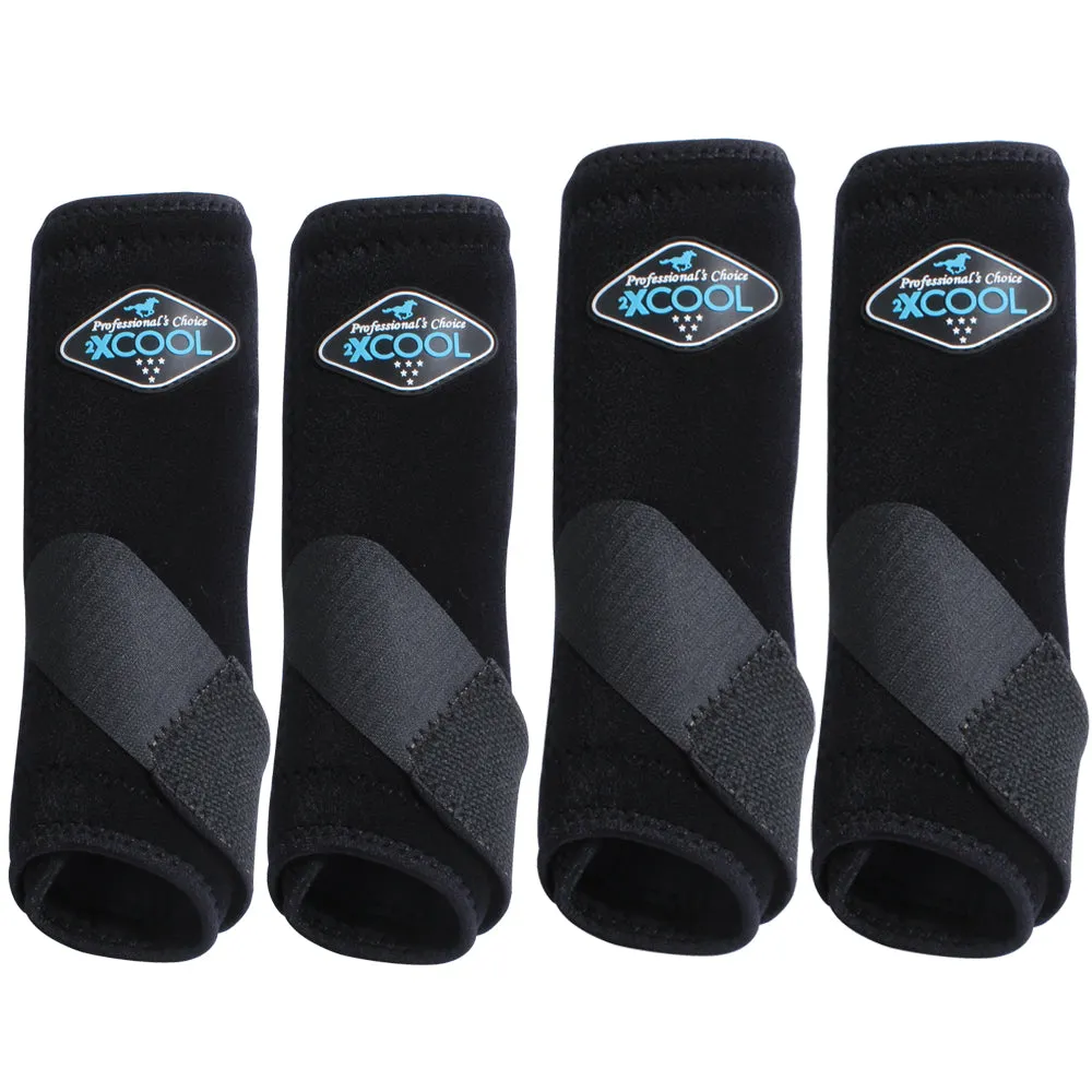 Large Professionals Choice Sports Medicine 2XCOOL Horse 4 Pack Boots Black