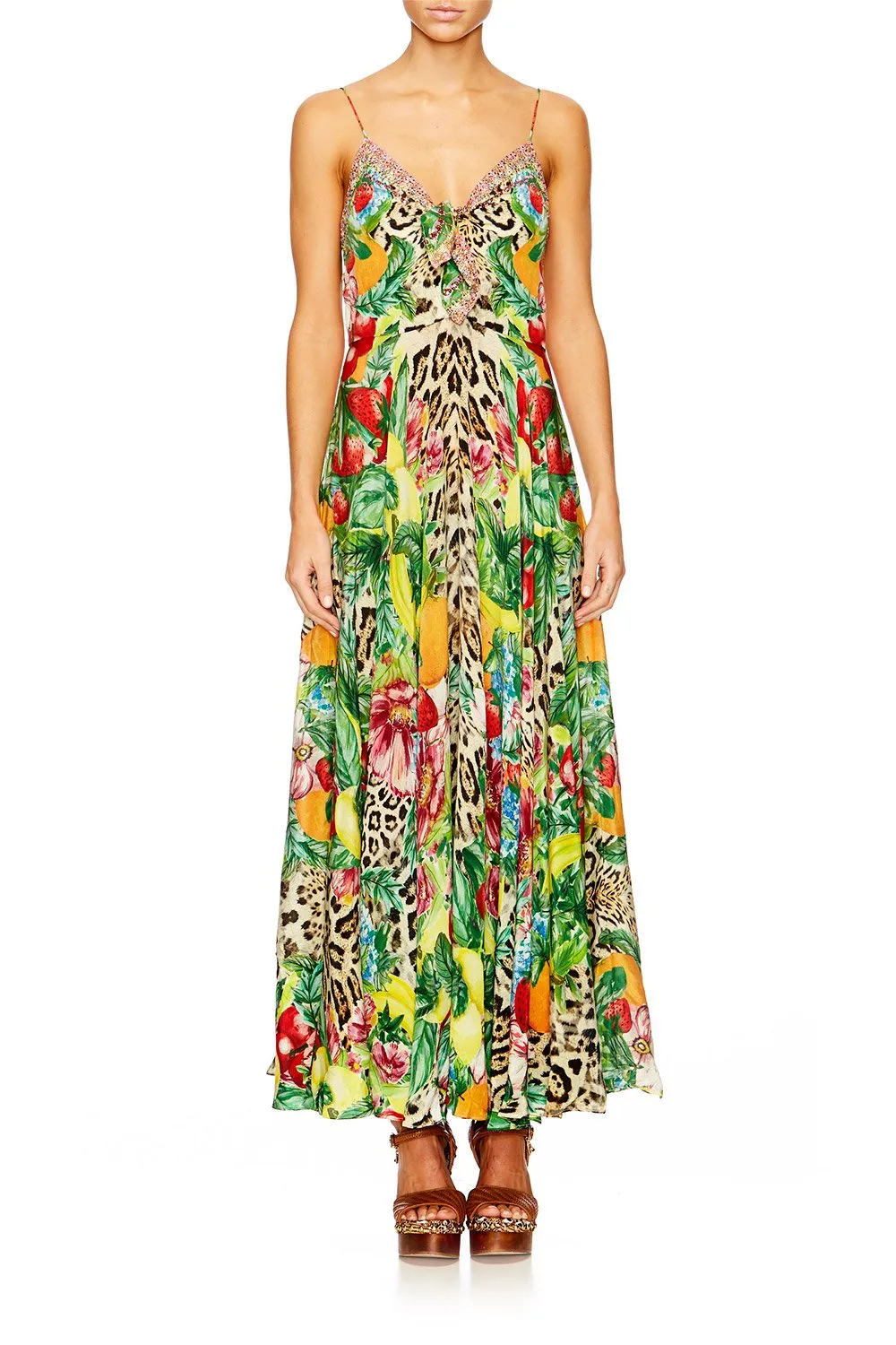 LONG DRESS WITH TIE FRONT COOL CAT