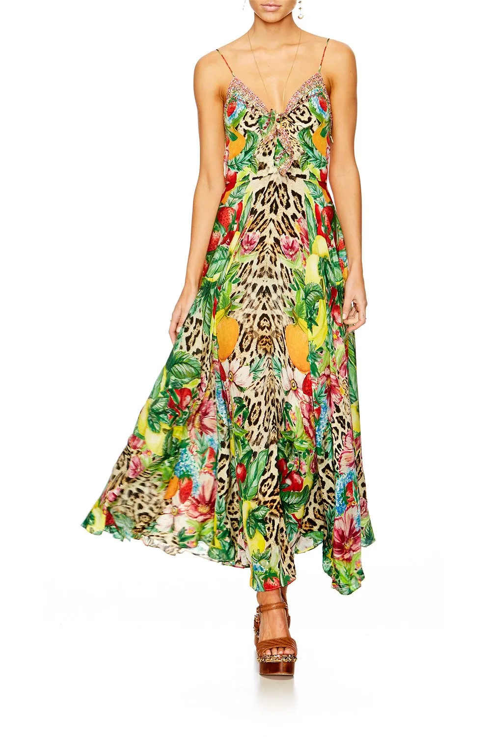 LONG DRESS WITH TIE FRONT COOL CAT