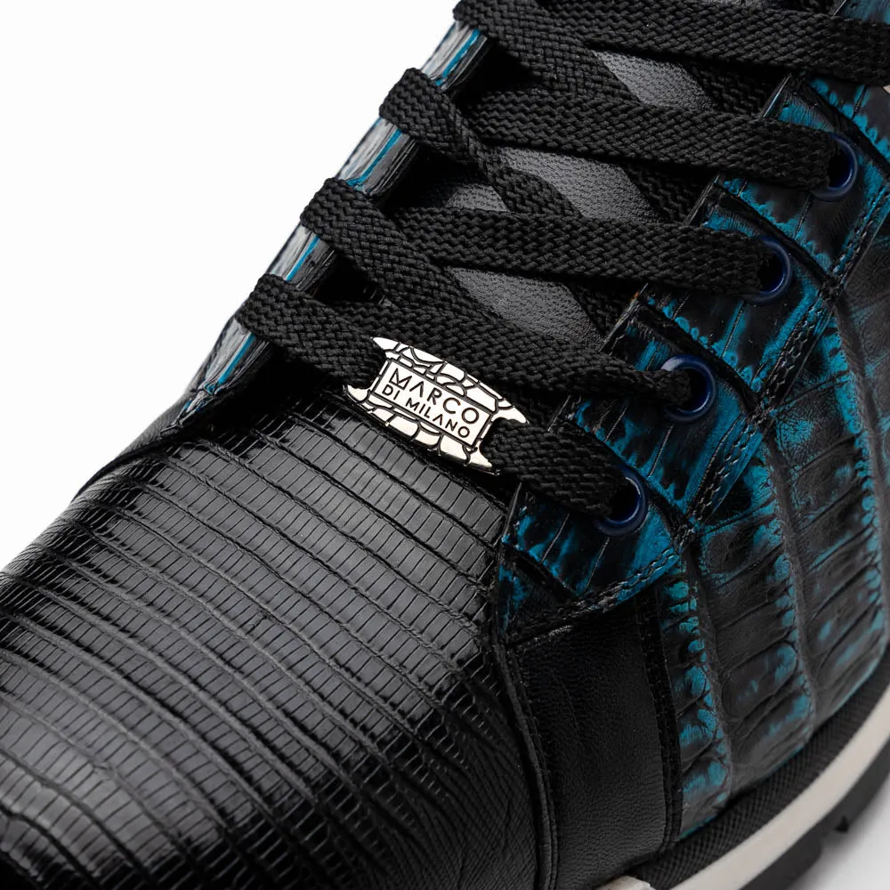 Marco Di Milano Portici Caiman-lizard Teju and Rubber Navy