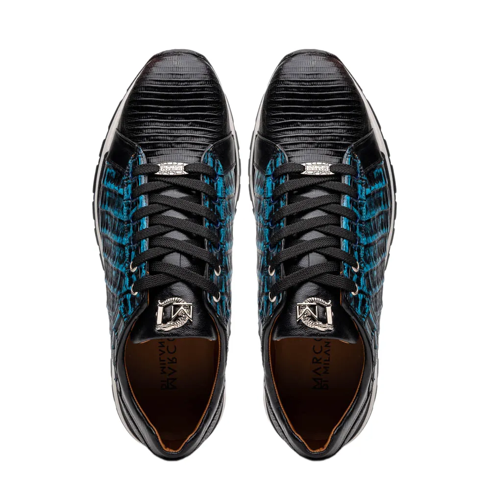 Marco Di Milano Portici Caiman-lizard Teju and Rubber Navy