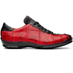 Marco Di Milano Saulo Alligator Ostrich and Rubber Blackcherry