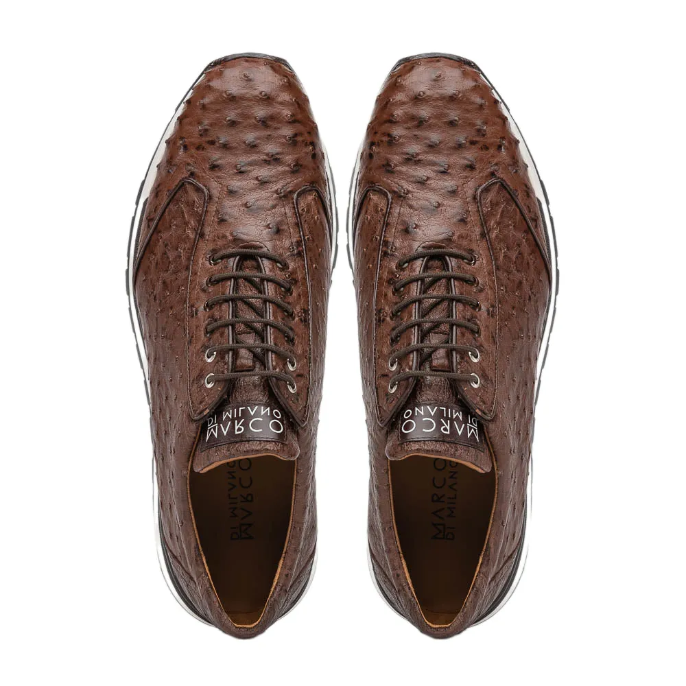 Marco Di Milano Scanno Ostrich and Rubber Antique Brown