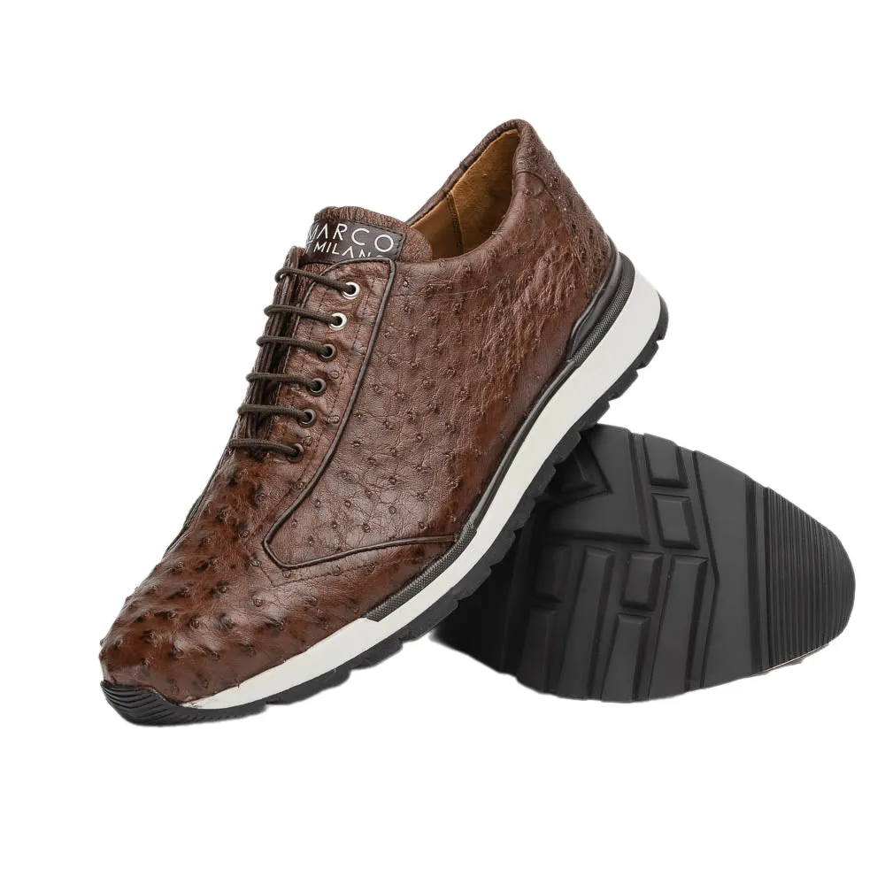 Marco Di Milano Scanno Ostrich and Rubber Antique Brown