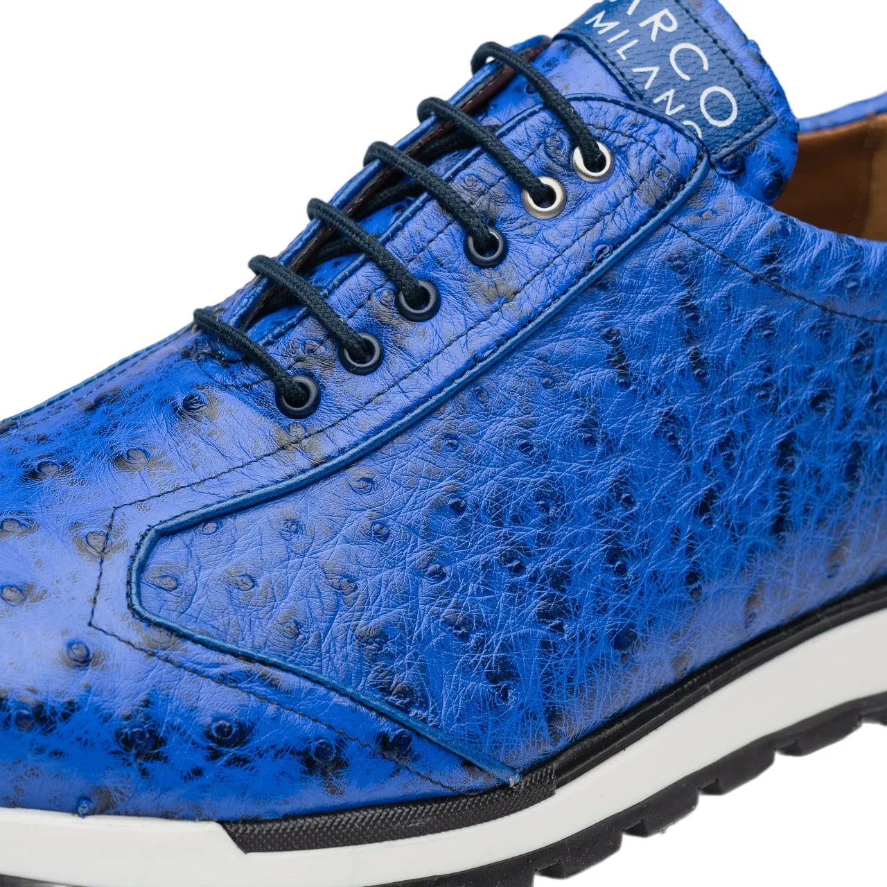 Marco Di Milano Scanno Ostrich and Rubber Electric Blue