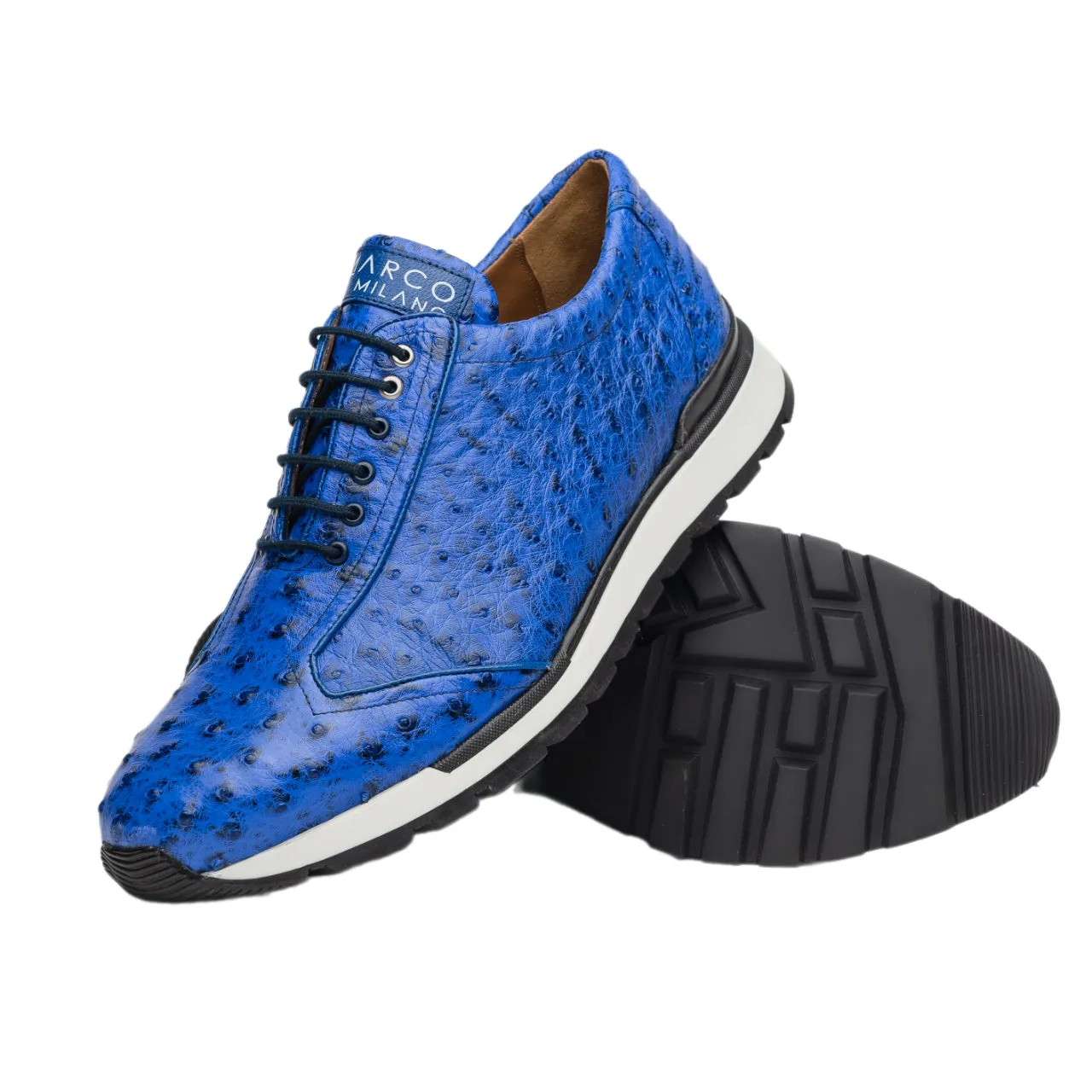 Marco Di Milano Scanno Ostrich and Rubber Electric Blue