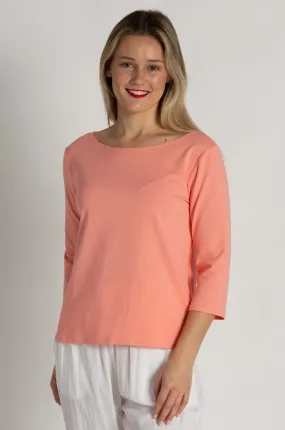 Mela Purdie - Relaxed Boat Neck in Coral