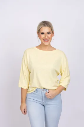 Nic Zoe Nzt Boat Neck Dolman Sleeve Tee In Chamomile