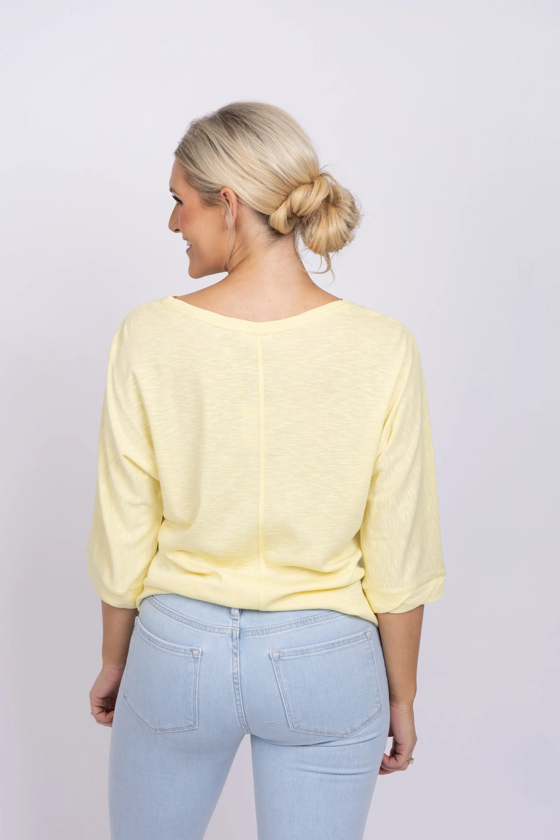 Nic Zoe Nzt Boat Neck Dolman Sleeve Tee In Chamomile