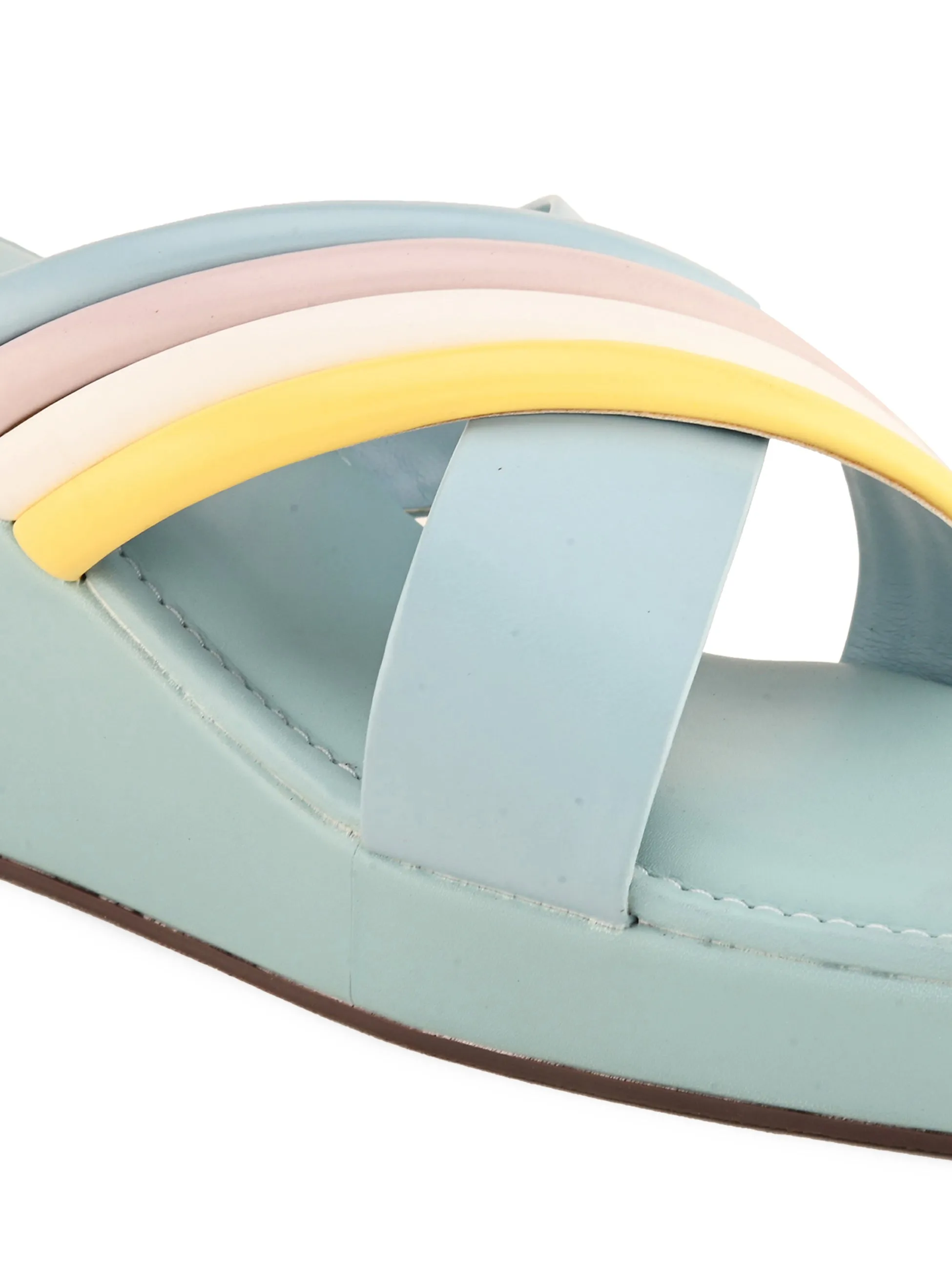 Pelle Ablero Blue Wedge Sandals for Women