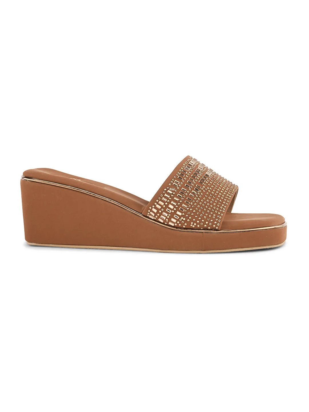 Pelle Ablero Tan Wedge Sandals for Women