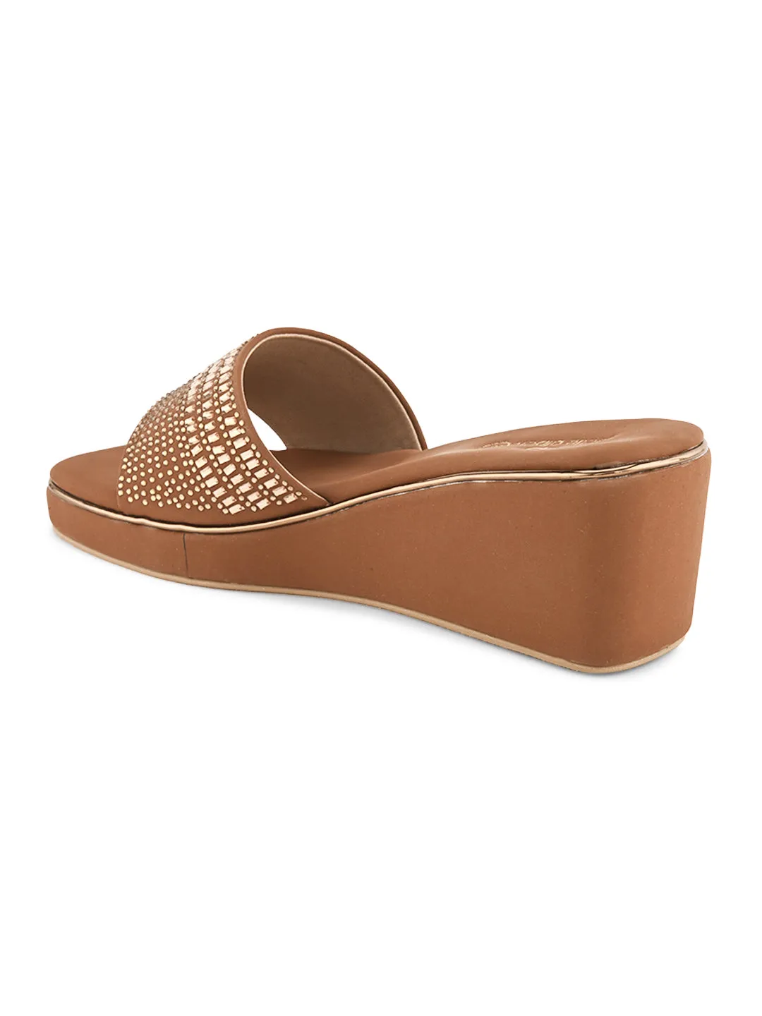 Pelle Ablero Tan Wedge Sandals for Women
