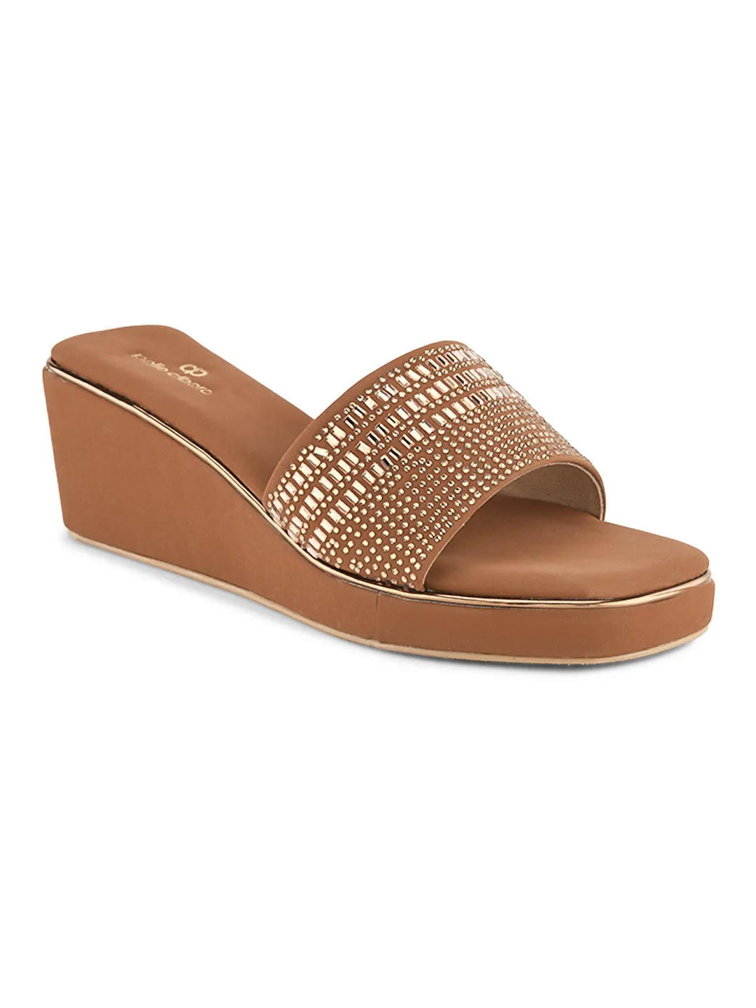 Pelle Ablero Tan Wedge Sandals for Women
