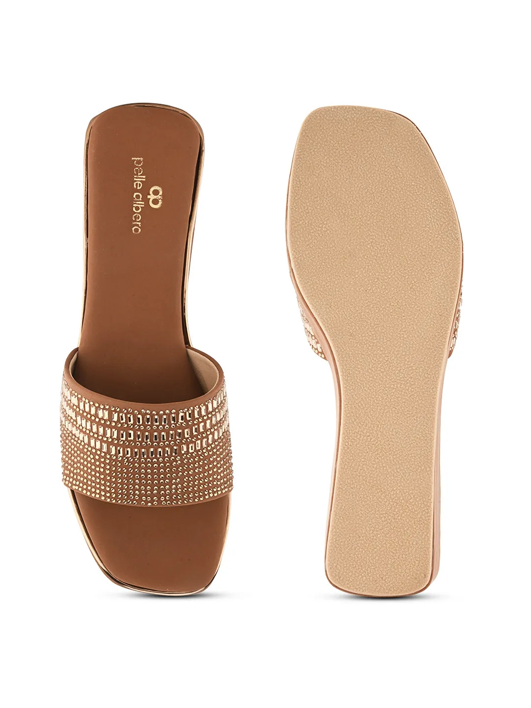 Pelle Ablero Tan Wedge Sandals for Women