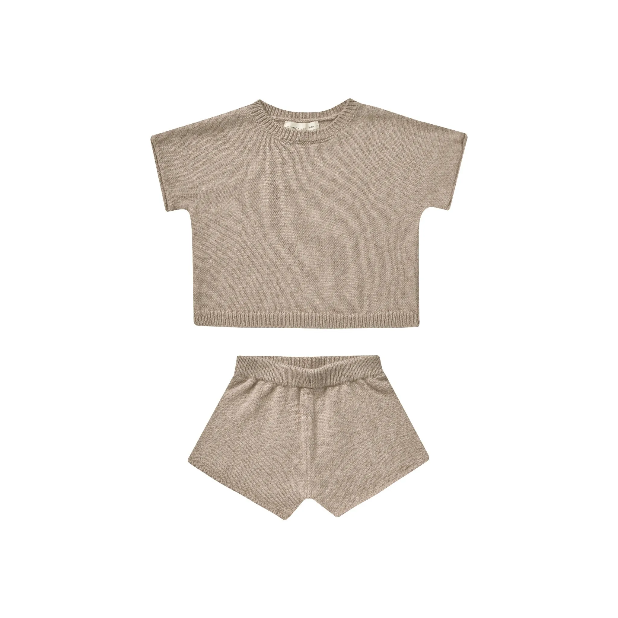 QUINCY MAE - Relaxed Summer Knit Set | Heathered Oat