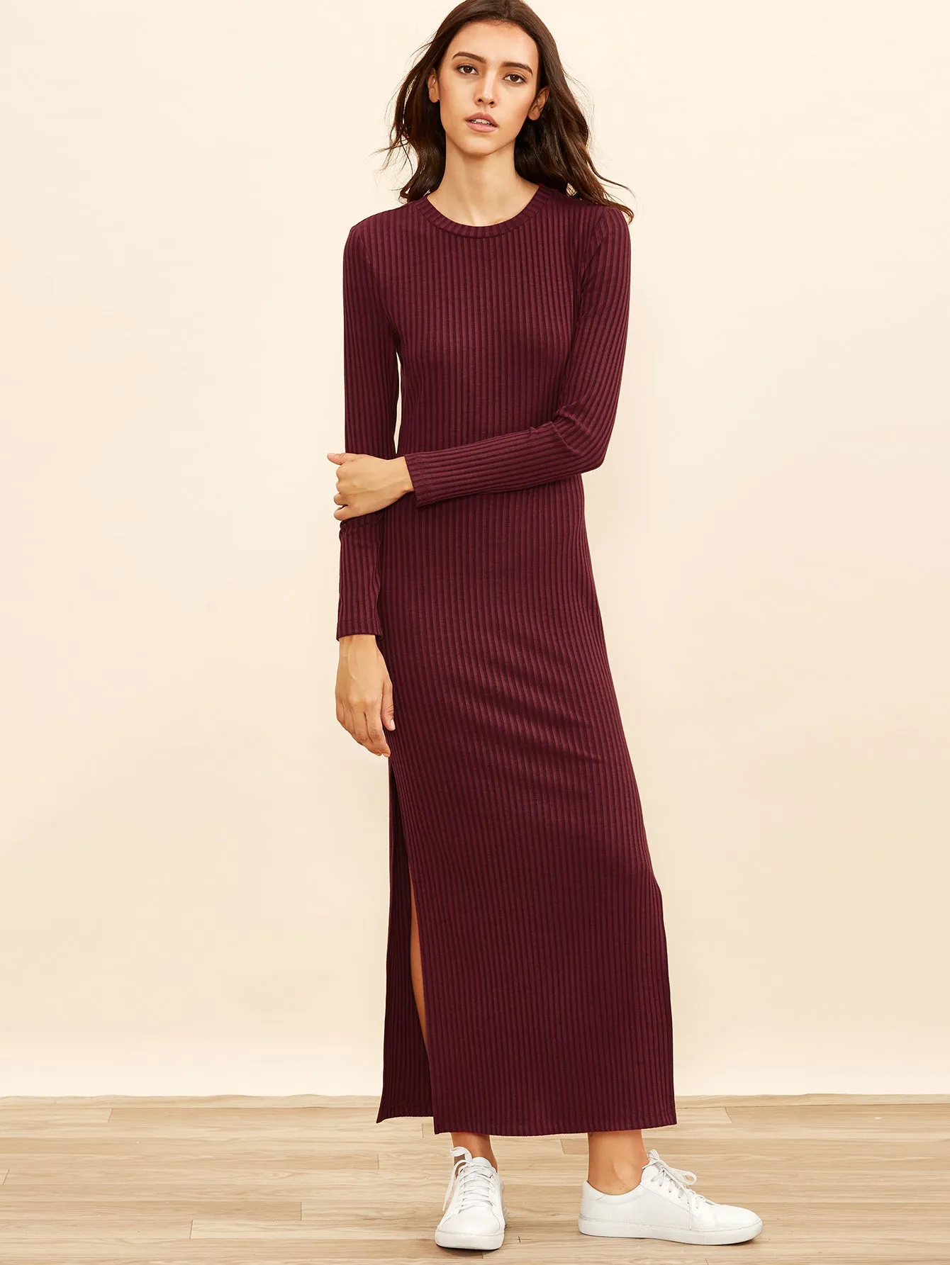 Red Autumn Split Maxi