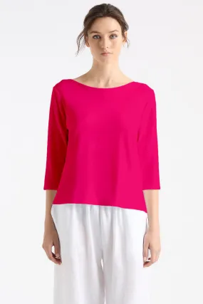 Relaxed Boat Neck in Cerise