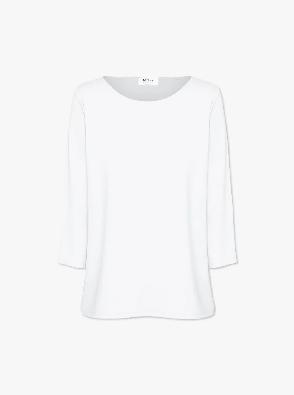 Relaxed Boat Neck Top - White