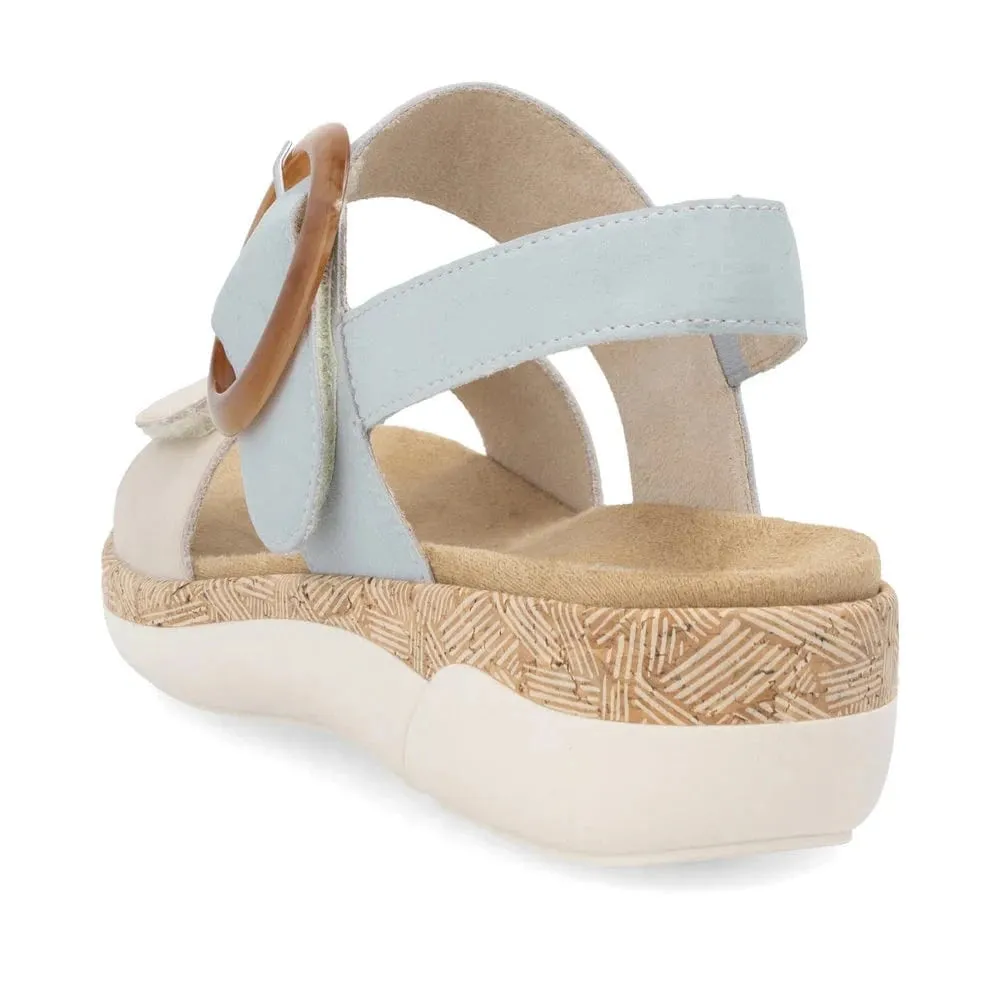 Remonte Women's Adjustable Sandals- Beige/ Blue