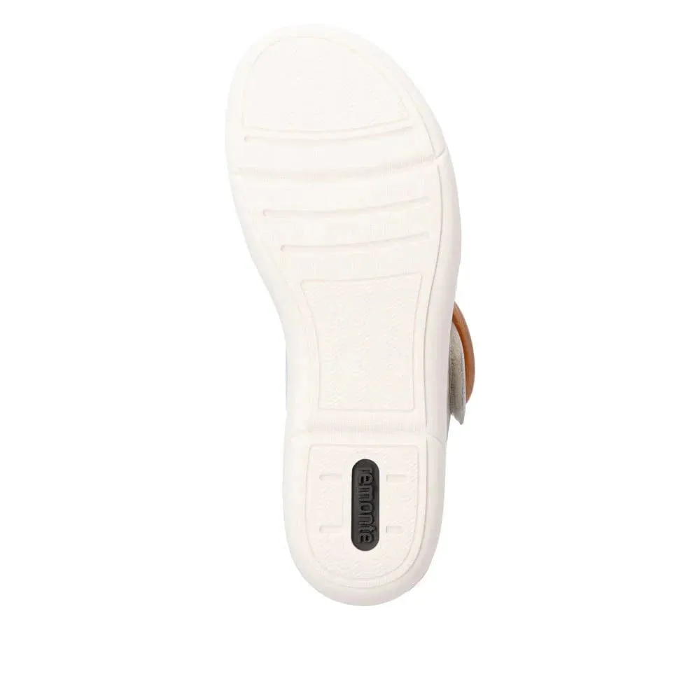 Remonte Women's Adjustable Sandals- Beige/ Blue