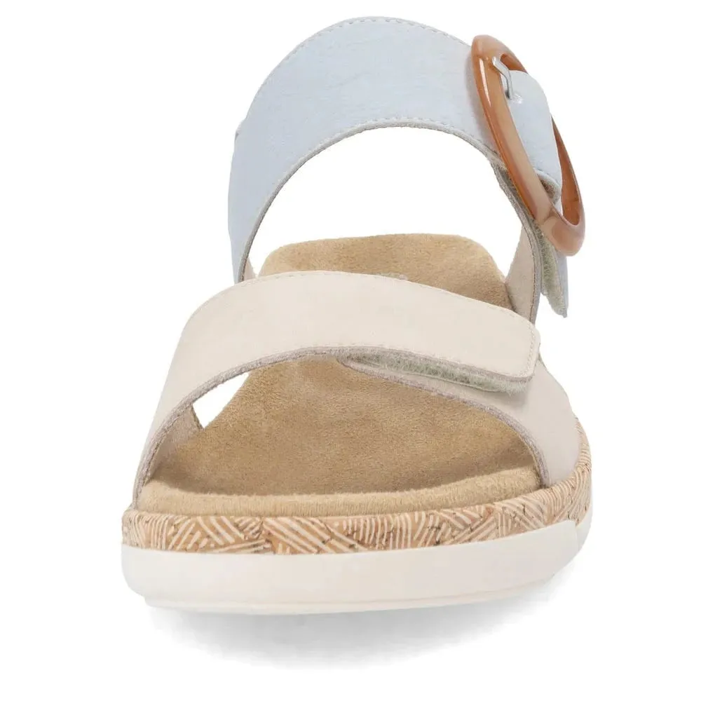 Remonte Women's Adjustable Sandals- Beige/ Blue
