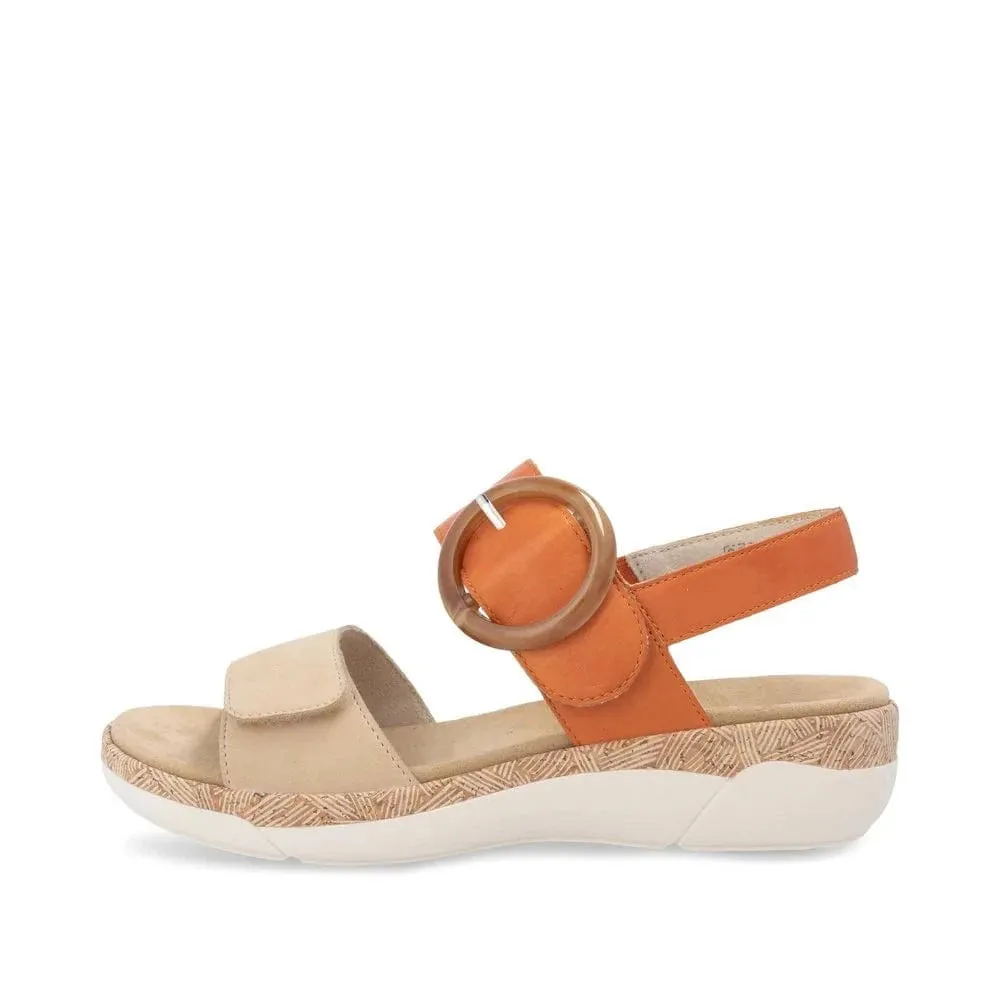Remonte Women's Adjustable Sandals- Orange