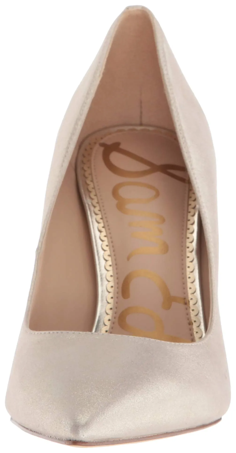 Sam Edelman Women's Hazel Dress Pump Gold Leather High Heel Pointed Toe Stiletto