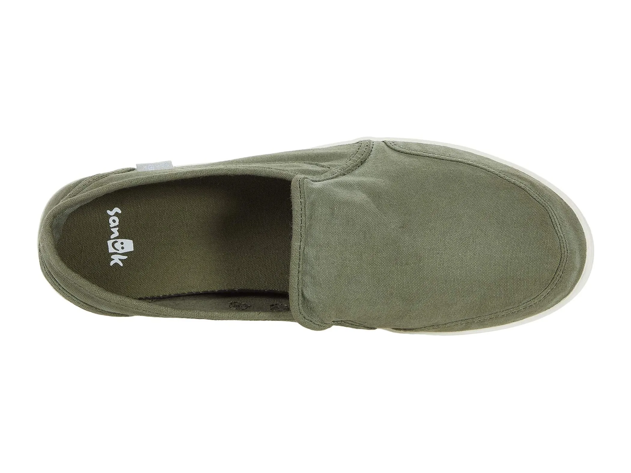 Sanuk PAIR O DICE Casual Canvas Slip On Loafers MILITARY GREEN (7.5, MILITARY GREEN)