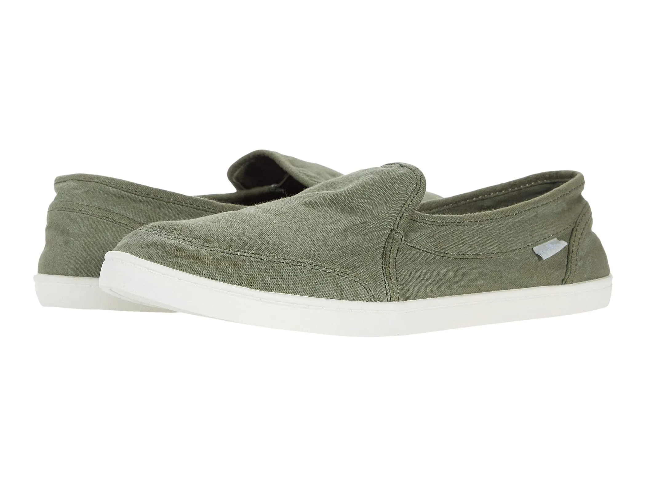 Sanuk PAIR O DICE Casual Canvas Slip On Loafers MILITARY GREEN (7.5, MILITARY GREEN)