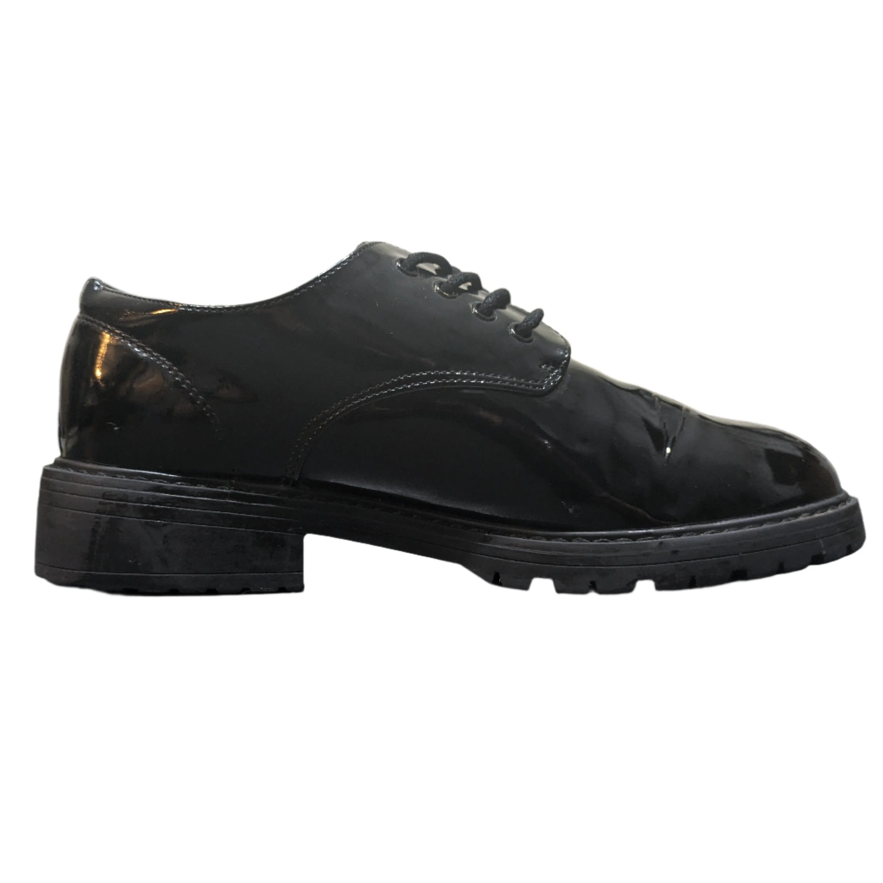 Schuh Logan Patent Lace-Up Shoes - Black (Size UK 7 / EU 40 / US 9)