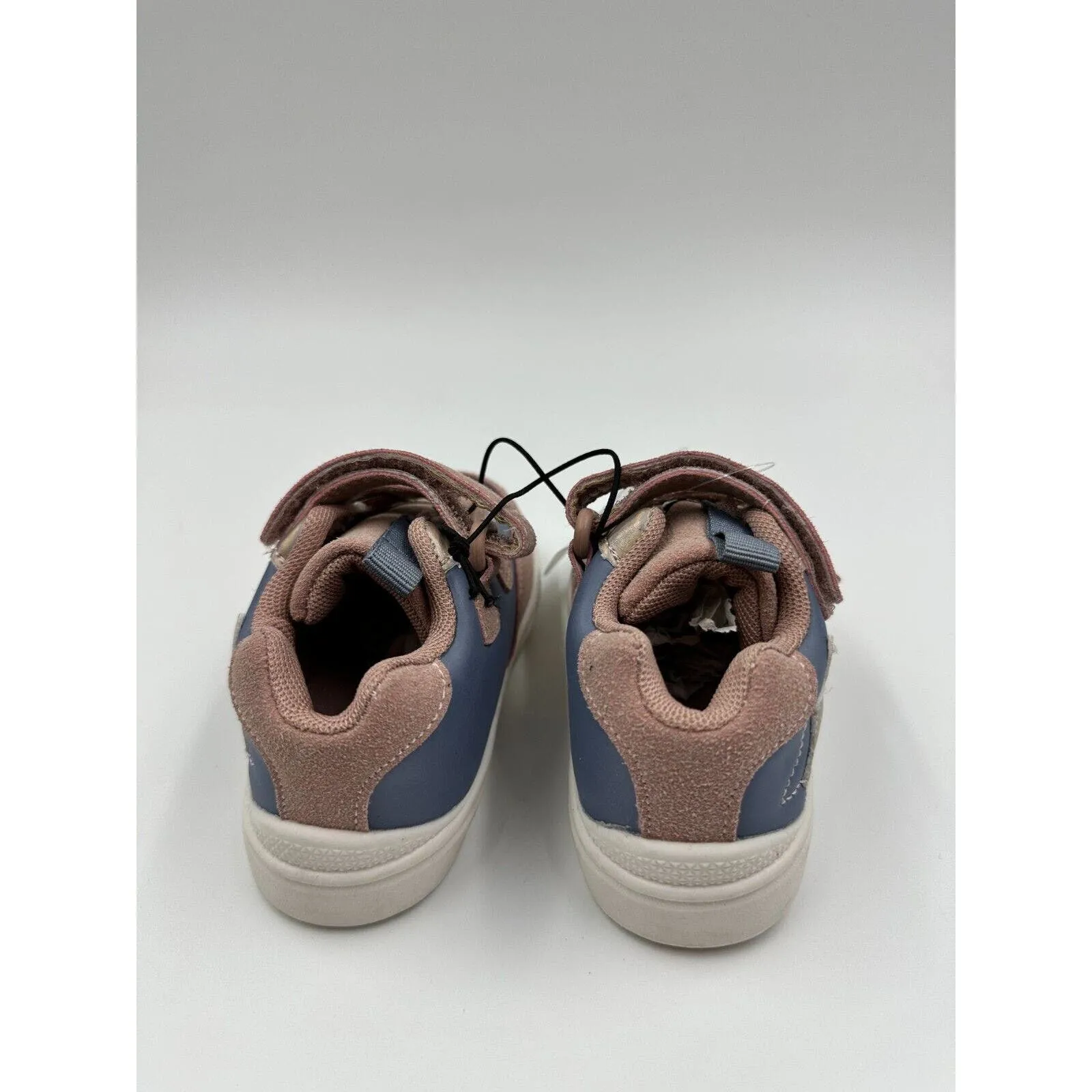Small Kid Size 7, Pink Suede and Navy Toddler Sneakers.
