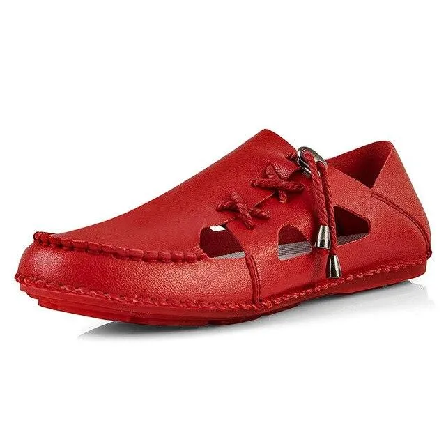 Summer Soft Leather Breathable Casual Lazy Flat Men's Sandals