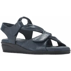 Valerie Navy Wedge Sandals