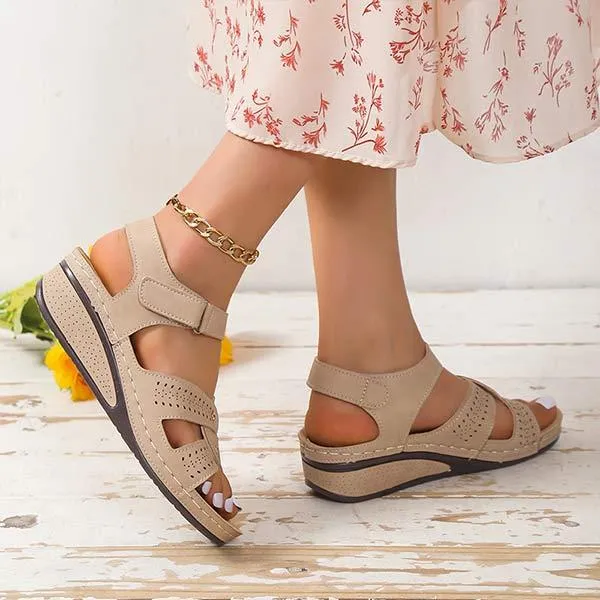 Women'S Fish Toe Casual Velcro Sandals 09630481C