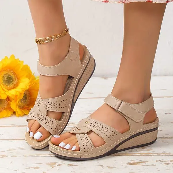 Women'S Fish Toe Casual Velcro Sandals 09630481C