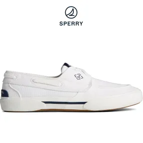 Women's Pier Wave Washed Heavy Twill Boat Sneaker White (STS88552)